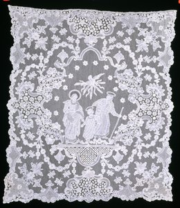 Benediction Veil、1690〜1700年頃（リネンとボビンのレース） 作： Flemish School